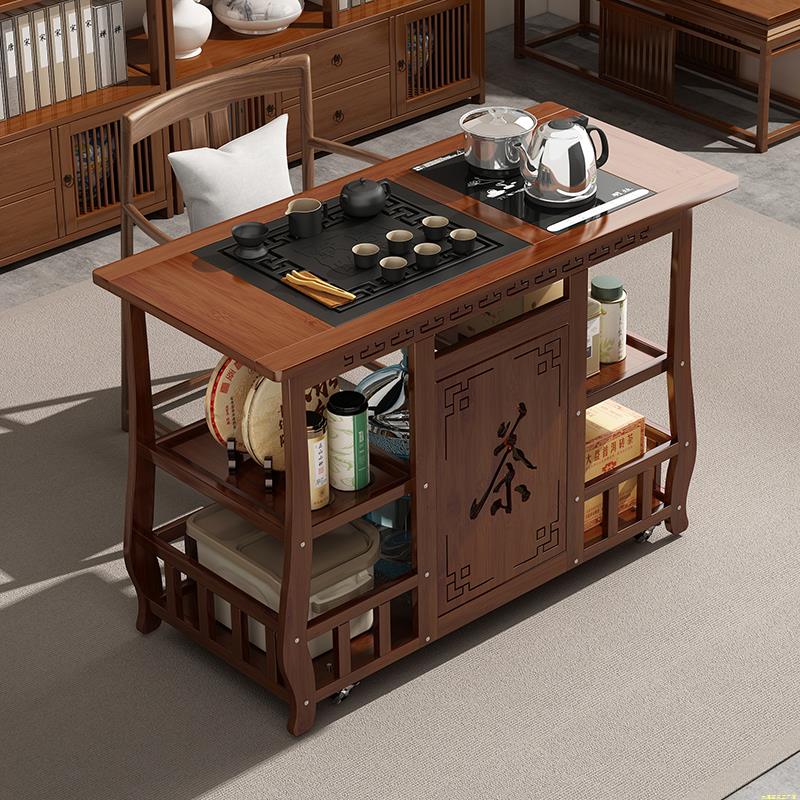移动茶台阳台小茶桌茶几功夫茶具套装烧水一体家用茶水柜茶车带轮