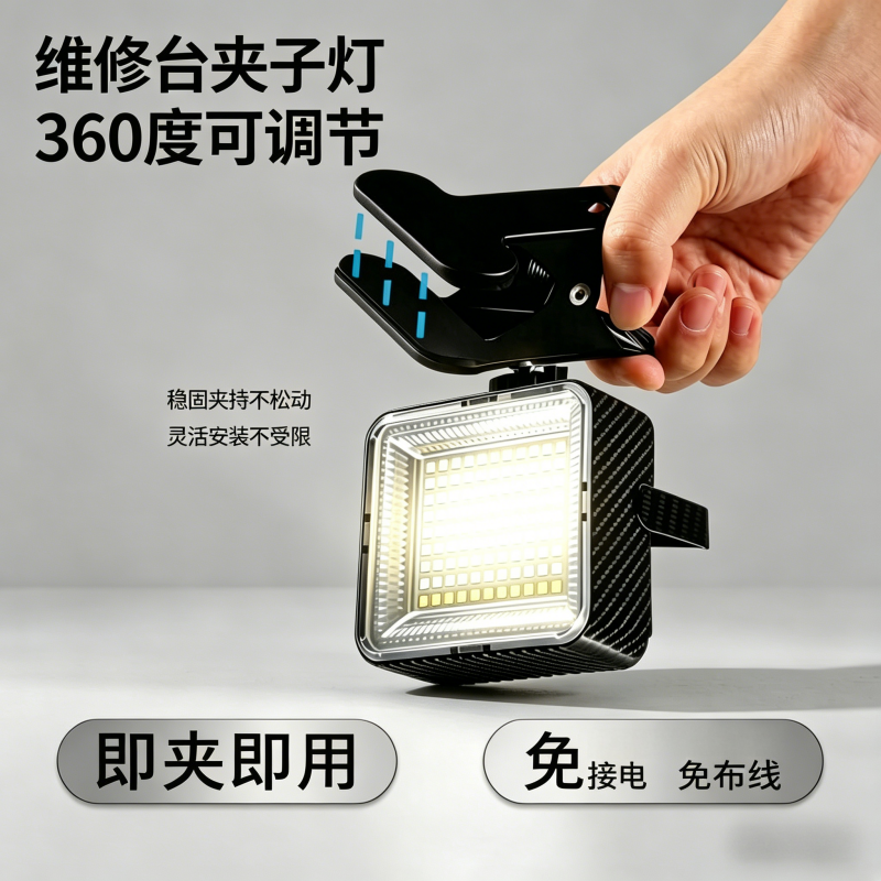 维修专用工作灯led手机焊接夹子式桌面超亮折叠车间补光照明台灯