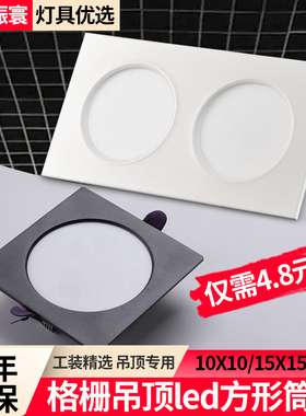 led格栅灯15x15嵌入式网格栅吊顶专用灯葡萄架灯方形筒灯斗胆射灯