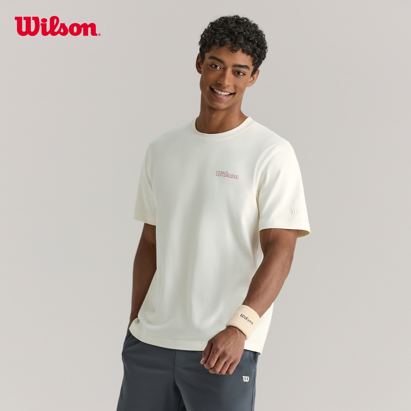 Wilson威尔胜官方25男士LEGACY纯棉经典logo网球休闲运动短袖T恤