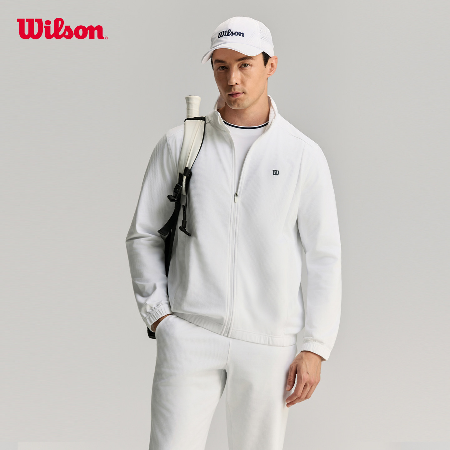 Wilson威尔胜官方春季男士提花肌理吸湿速干立领网球运动外套,运动服/休闲服装,运动茄克/外套,淘宝优惠券,粉丝福利购,淘宝优惠卷