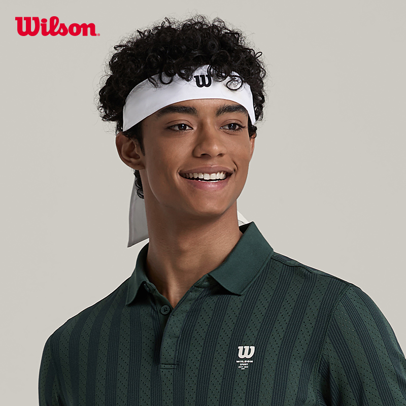 Wilson威尔胜官方男女同款LOGO轻薄吸汗可调节网球运动绑带式头带