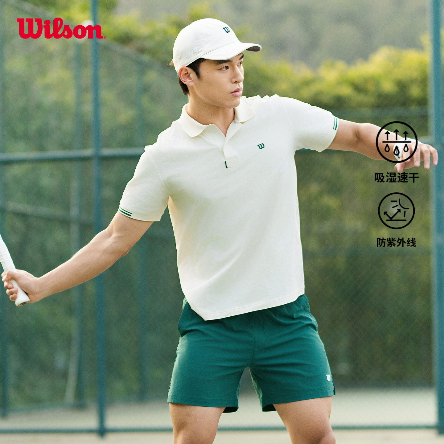 Wilson威尔胜官方男士TIMELESS吸湿速干网球运动短袖POLO衫