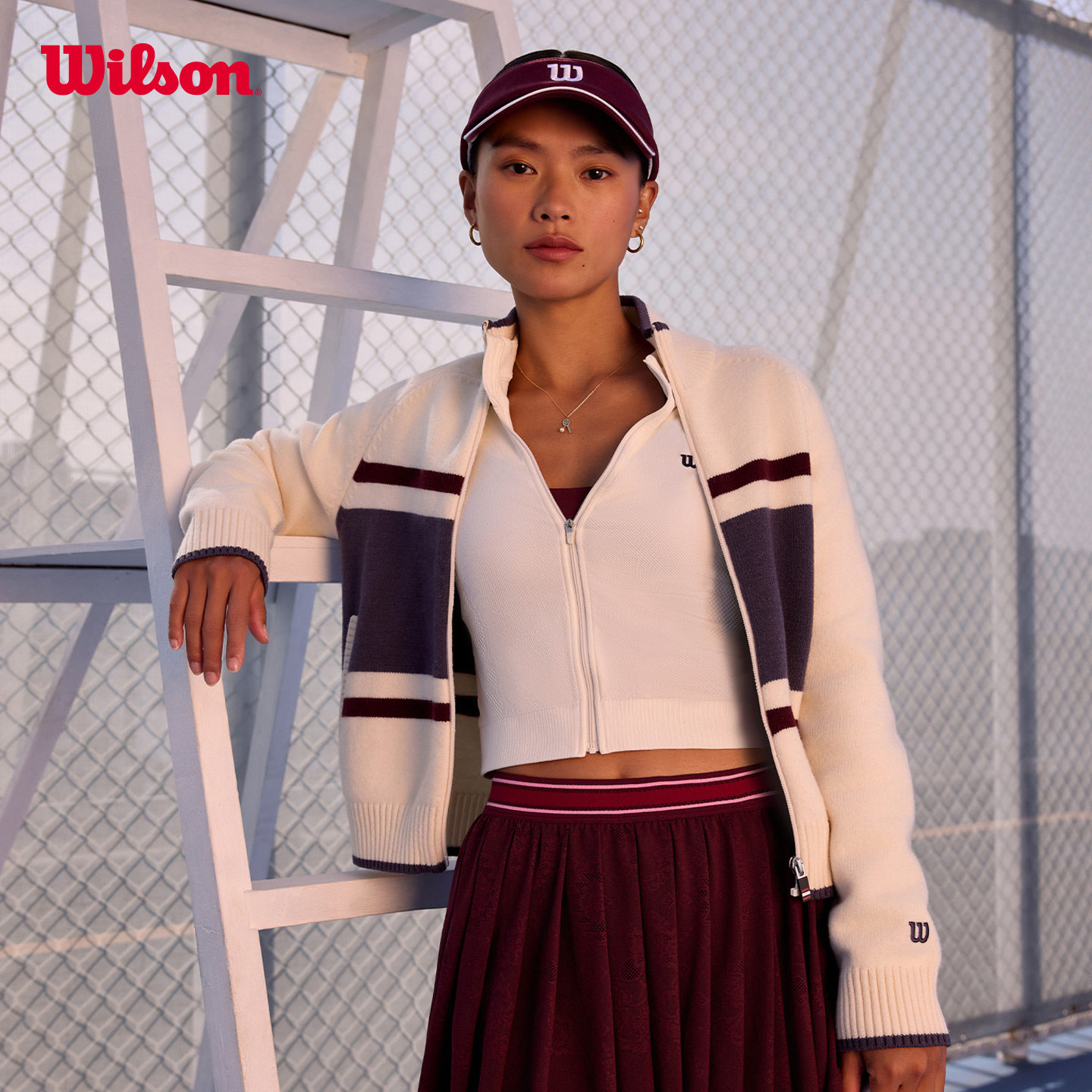 Wilson威尔胜官方26春季新款女士Zip-Front拉链网球运动编织开衫,运动服/休闲服装,运动茄克/外套,淘宝优惠券,粉丝福利购,淘宝优惠卷