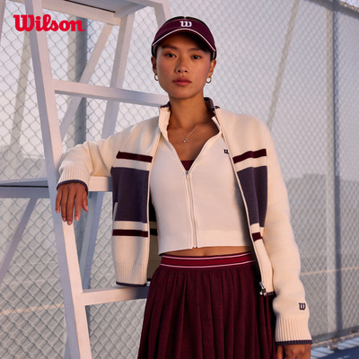 Wilson威尔胜官方26春季新款女士Zip-Front拉链网球运动编织开衫