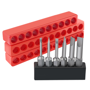 批头收纳条6.35mm六角柄起子套筒收纳盒收纳座10孔12孔软胶收纳条