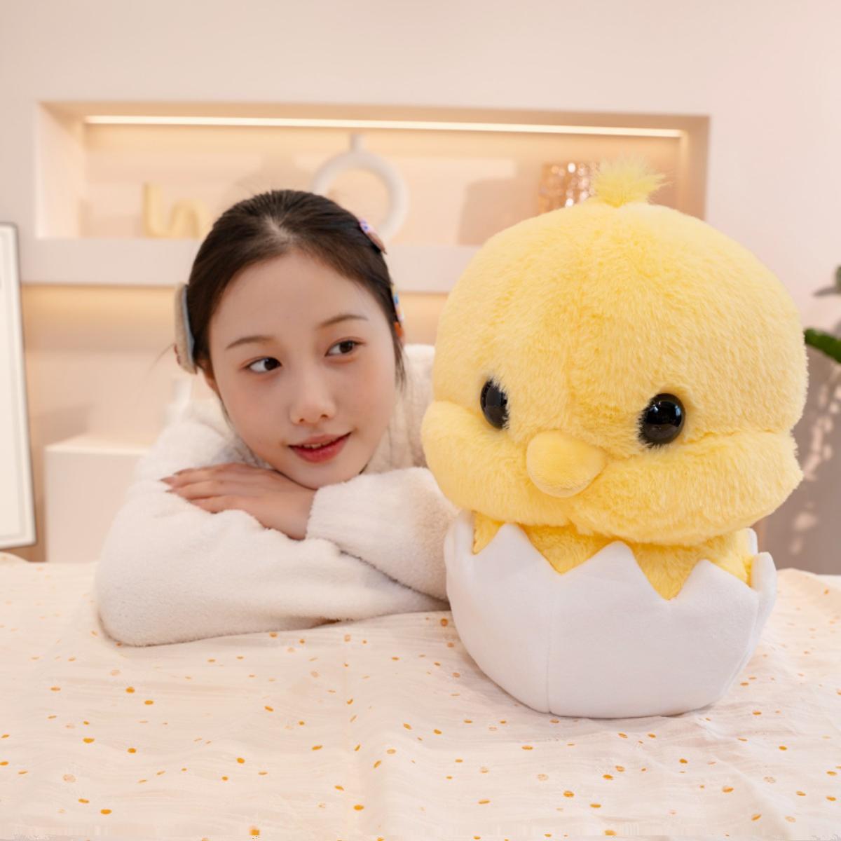 破壳而出创意软萌蛋壳鸡毛绒玩具公仔小鸡动物玩偶男女生日礼物