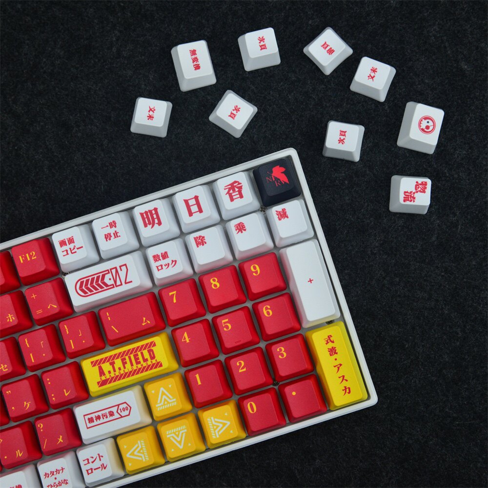EVA 기계 NO. 2 아스카 키캡 애니메이션 PBT OEM 고도로 승화된 기계식 키보드