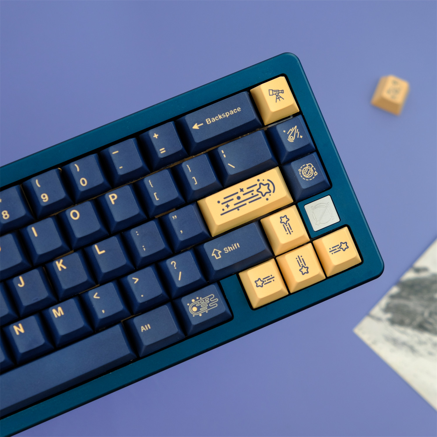 GMK STARGAZING 129 키 PBT 오리지널 고도로 승화된 기계식 키보드 키캡 핫 브라더 주변 장치