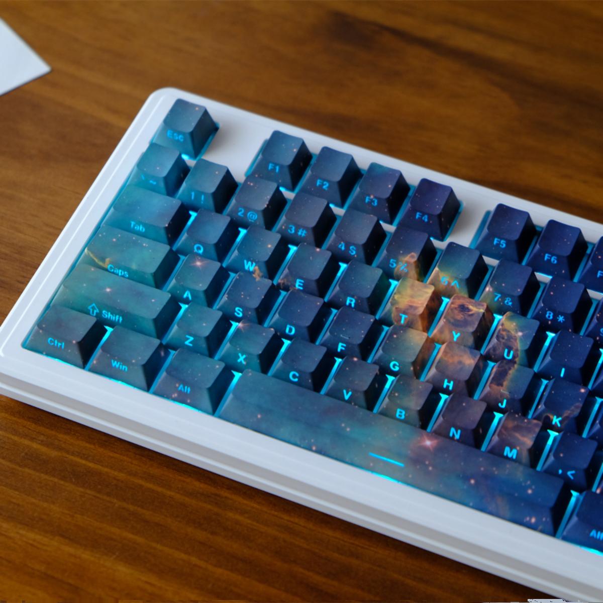 船底座星云侧刻透光键帽 PBT 原厂高度 热升华机械键盘帽 wooting