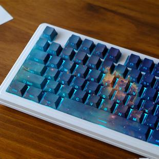 船底座星云侧刻透光键帽 PBT 原厂高度 热升华机械键盘帽 wooting