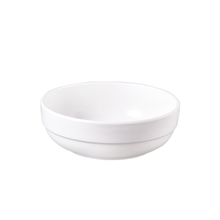 密胺小碗白色米饭碗仿瓷塑料早餐店馄饨面碗快餐护边叠加餐具商用