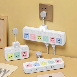 家用插座夜灯USB转换器多功能多孔插头排插家用学生宿舍转换插头