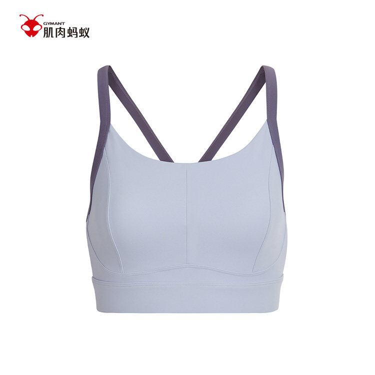 GYMANT肌肉蚂蚁秋季新款运动休闲高弹浅芋紫色女运动内衣