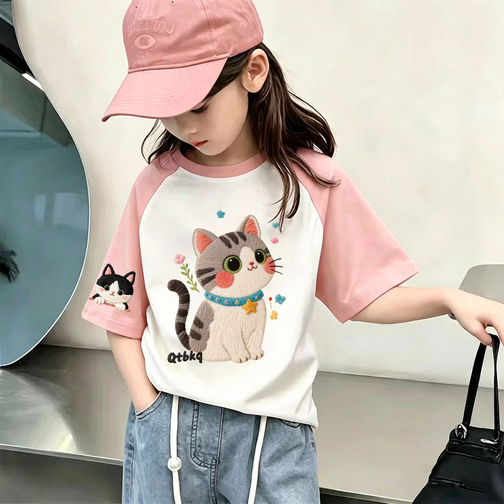 女童短袖t恤2026夏天新款儿童夏装洋气时髦半袖上衣宝宝纯棉衣服