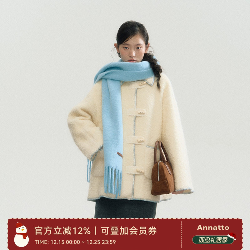 ANNATTO中长款毛毛保暖毛呢外套