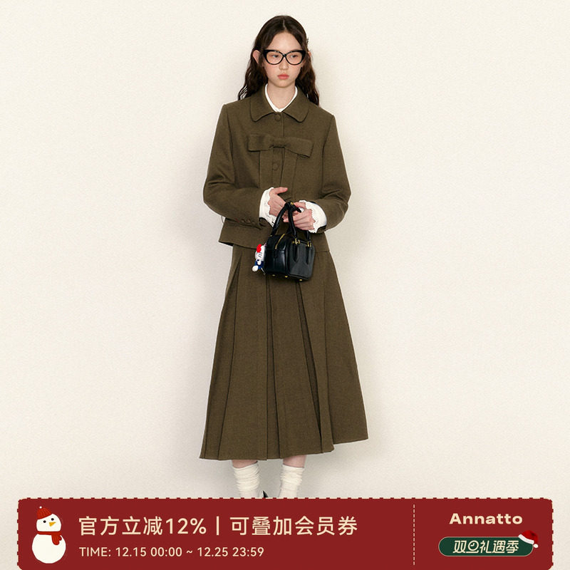 ANNATTO 曼哈顿来信 时尚套装裙秋两件套蝴蝶结设计短外套+半身裙