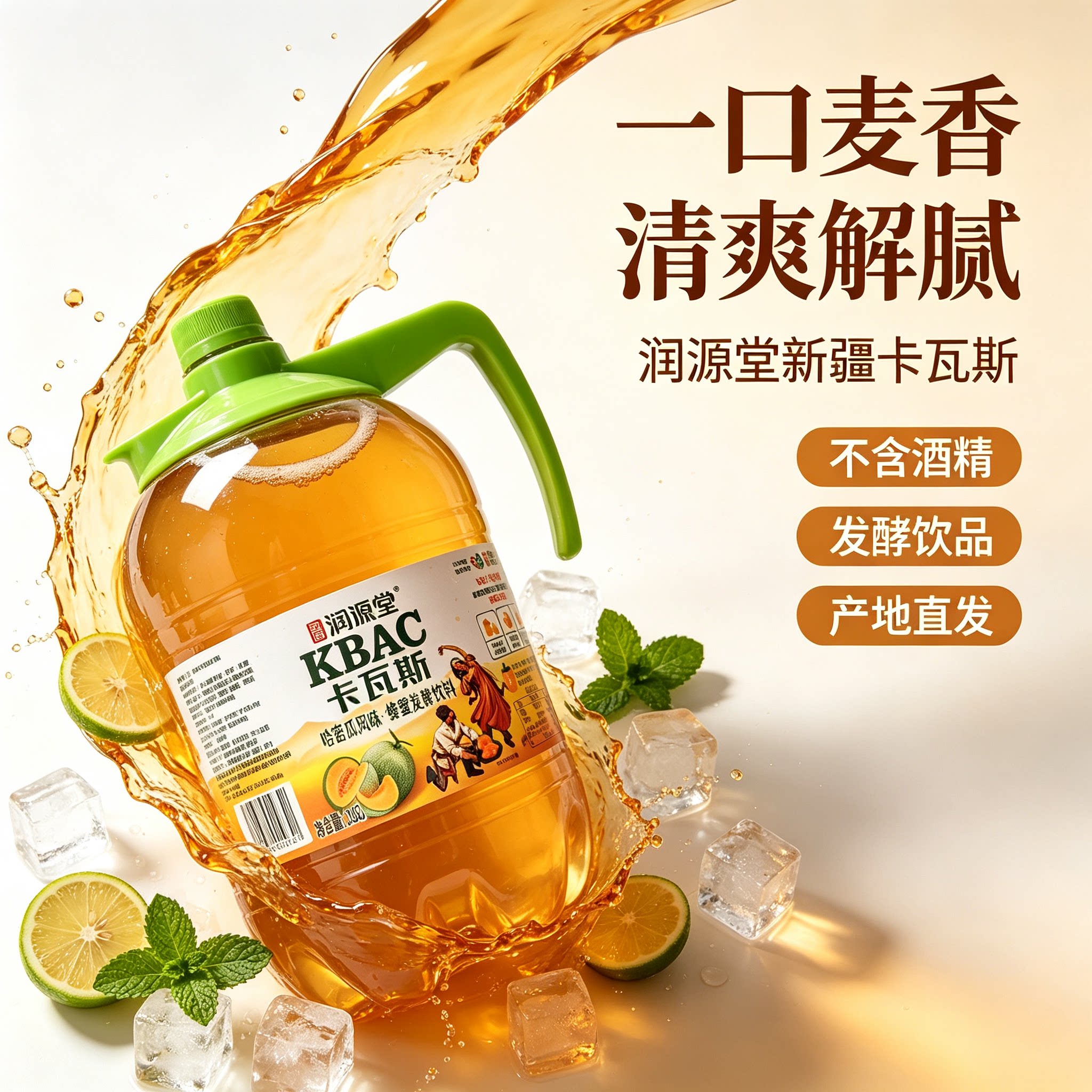西域润源堂正宗新疆蜂蜜发酵饮料传统工艺1.5L桶装卡瓦斯风味饮品