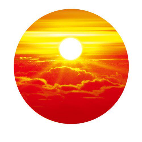 太阳图案装饰画海上日出太阳的图案圆形红太阳风水墙贴画风景画旭