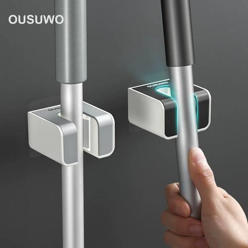 日式精工轻奢拖把挂钩免打孔壁挂卫生间强力固定卡扣拖把夹神器