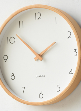 carroll2025年新款客厅挂钟原木奶油风挂钟静音卧室钟表挂墙家用