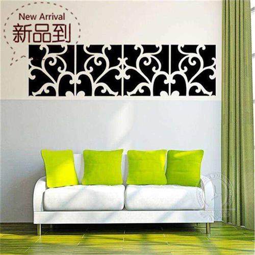 起批 3d创意镜面墙贴 亚克力镜4面贴 欧美花纹风格