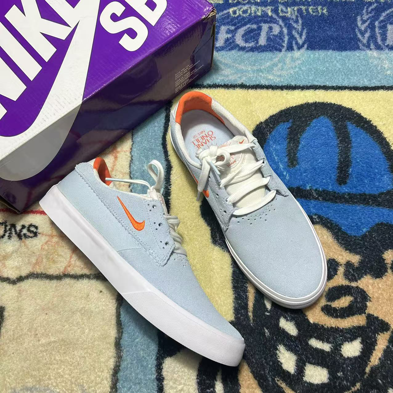 Nike SB Shane浅蓝 防滑耐磨低帮滑板鞋男款BV0657-406黄