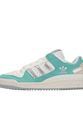 adidas originals FORUM 低帮 板鞋 女款 白绿色JH6279黄