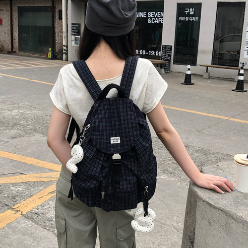 轻亚风格纹大学生双肩电脑包背包