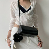 Unique blue韩版 小众设计笔袋包真皮迷你腋下包手提包单肩斜挎包