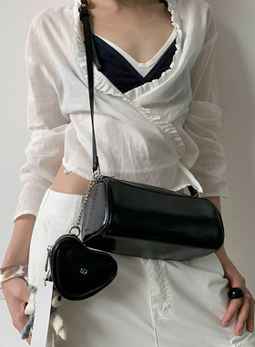 Unique blue韩版小众设计笔袋包真皮迷你腋下包手提包单肩斜挎包