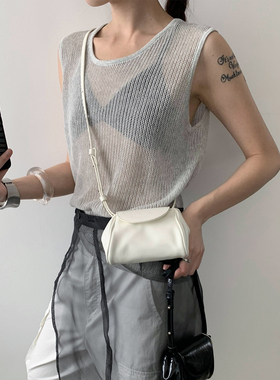 Unique blue韩版斜挎包女2025夏款通勤女士百搭小众单肩腋下包