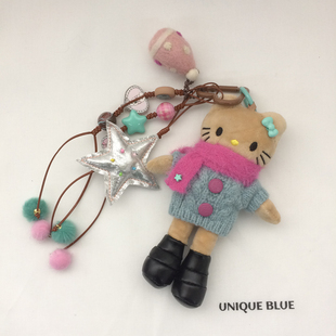 Unique blue包包挂件长腿猫猫二创可爱玩偶公仔挂饰钥匙扣礼物