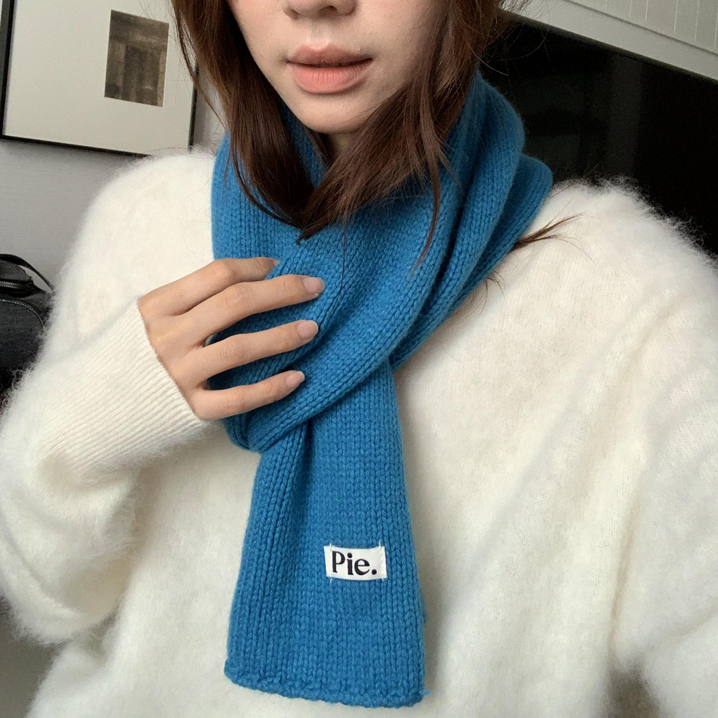 羊毛粗针毛线围巾女秋冬季