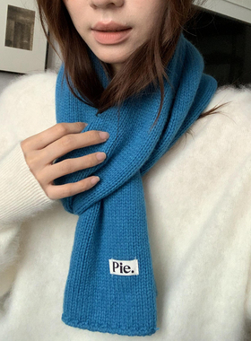 Unique blue全羊毛粗针毛线围巾女秋冬季保暖防寒韩系氛围感围脖