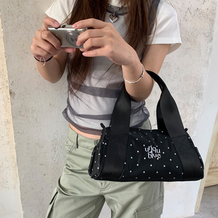 Unique blue手提包女休闲千禧甜酷波点手提单肩包波士顿枕头包女