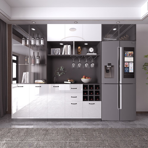 北欧酒柜一体靠墙进门轻奢高档