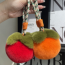 真獭兔毛12厘米好柿发生大柿子柿柿如意书包包挂件毛毛绒球钥匙扣