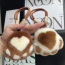 真獭兔毛可爱小猫爪汽车钥匙扣挂件网红ins毛绒包包挂件挂饰礼物