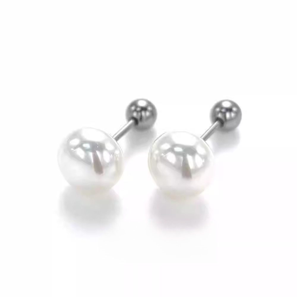 F136钛合金施家馒头珍珠耳钉外螺纹细针拧螺丝防过敏养耳洞耳蜗钉,珠宝/钻石/翡翠,耳饰,淘宝优惠券,粉丝福利购,淘宝优惠卷