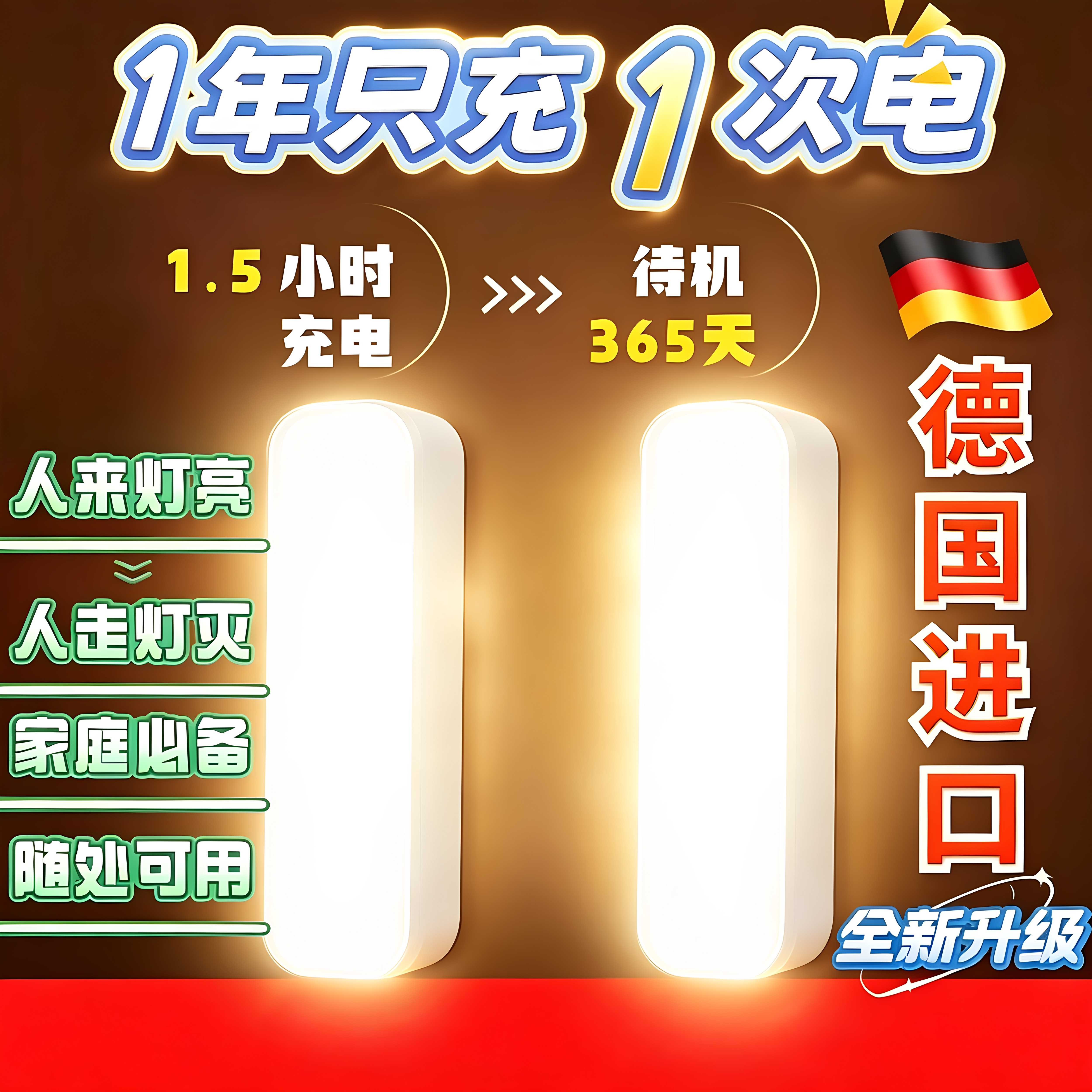 磁吸小夜灯睡眠卧室床头台灯大学生学习护眼宿舍酷毙灯可充电照明