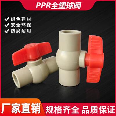PPR球阀门闸阀开关2025 32 40 50 63热水管全塑球阀耐酸4分6分1寸