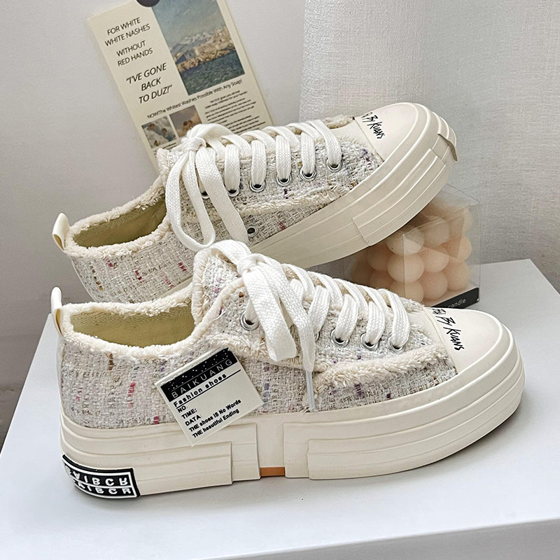 新品帆布鞋女2026春季小众设计感乞丐鞋chic鞋子百搭板鞋潮ins小