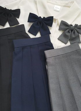 39cm纯色jk百褶裙绀色jk短裙灰色春夏基础款黑色狗短轮褶半身裙女