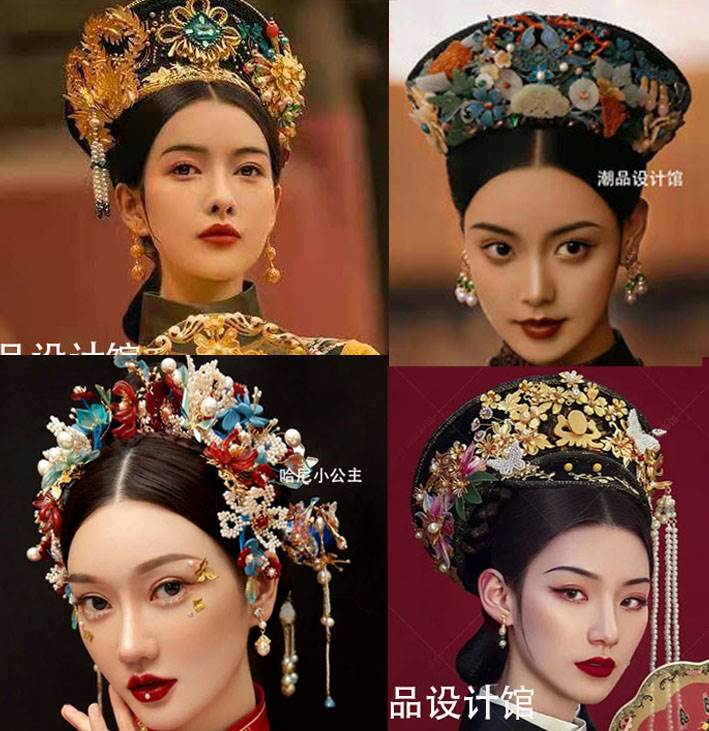o如懿传帽发饰古装子旗头皇后妃子头饰延禧宫略娘娘