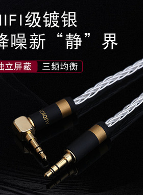 美国声弦3.5mm对录线HiFi镀银AUX车载无氧铜手机音响公对公连接线