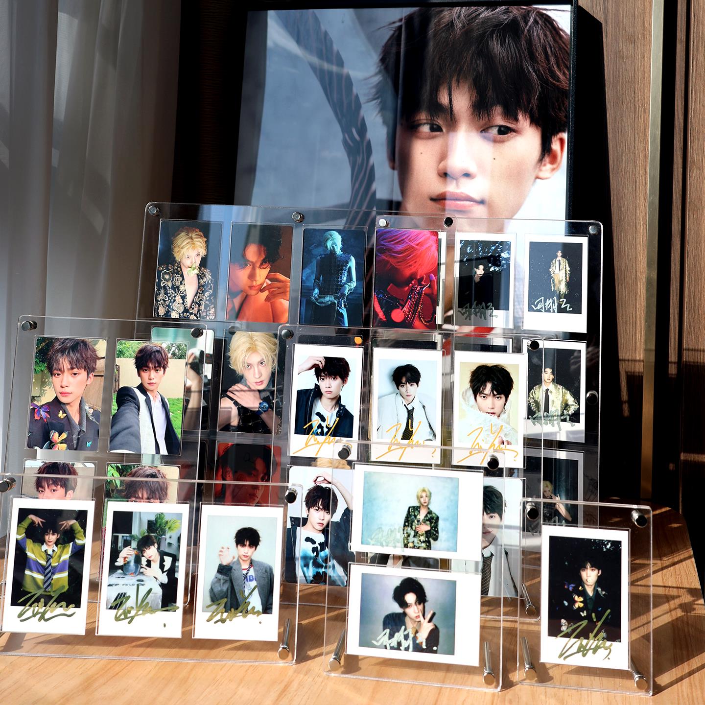 明星收迷你相框拍连框小卡照片12相架透明寸框高3立得亚克力展示