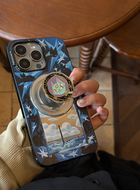 代购泡泡骚通用pps磁吸猫猫的奇幻漂流适用于iphone16promax手机壳i15 i14 i13苹果情侣款支架啪嗒国风小清新