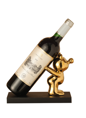 电镀泡泡熊红酒架子摆件斜放创意轻奢高档客厅家居餐边柜酒柜装饰