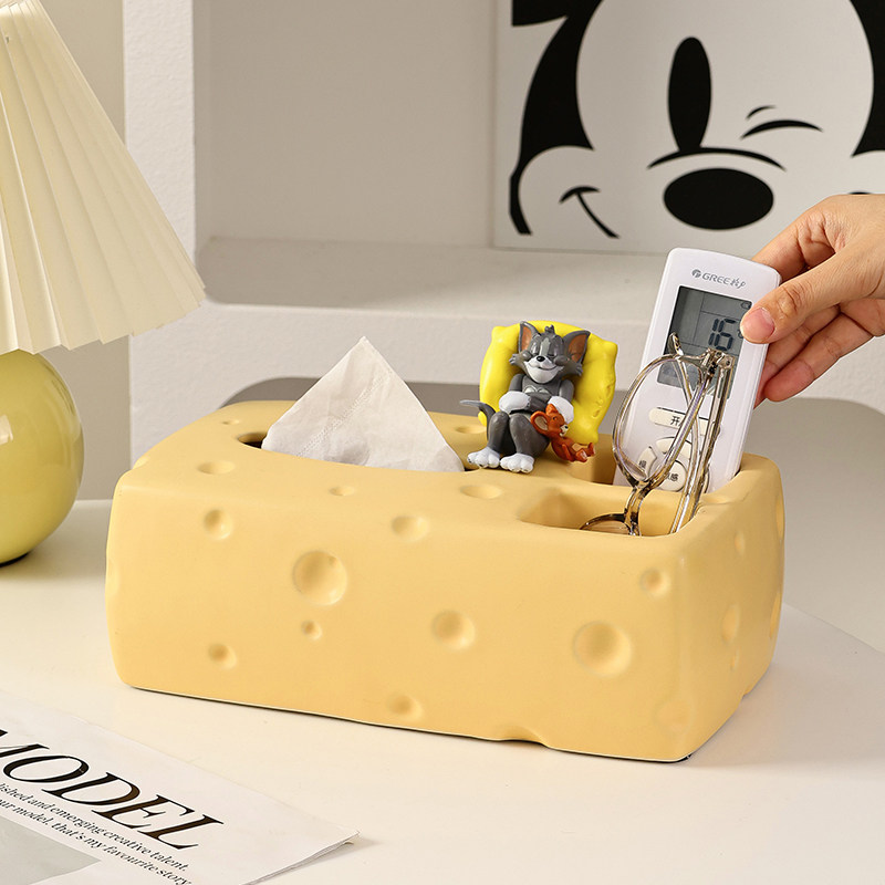 哑光奶酪纸巾盒客厅创意多功能遥控器收纳盒轻奢茶几抽纸盒摆件,家居饰品,装饰纸巾盒,淘宝优惠券,粉丝福利购,淘宝优惠卷